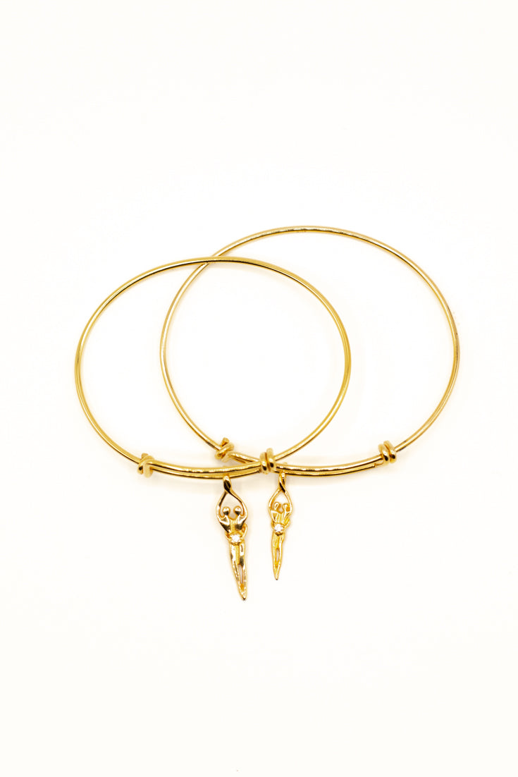 Symbol of Love Brand, Soulmate Double Adjustable Bangle, 925 Sterling Silver