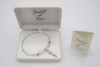 Symbol of Love Brand, Soulmate Double Adjustable Bangle, 925 Sterling Silver