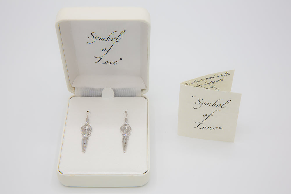 Symbol of Love Brand, Soulmate Earrings, .925 Genuine Sterling Silver, Ear Wire