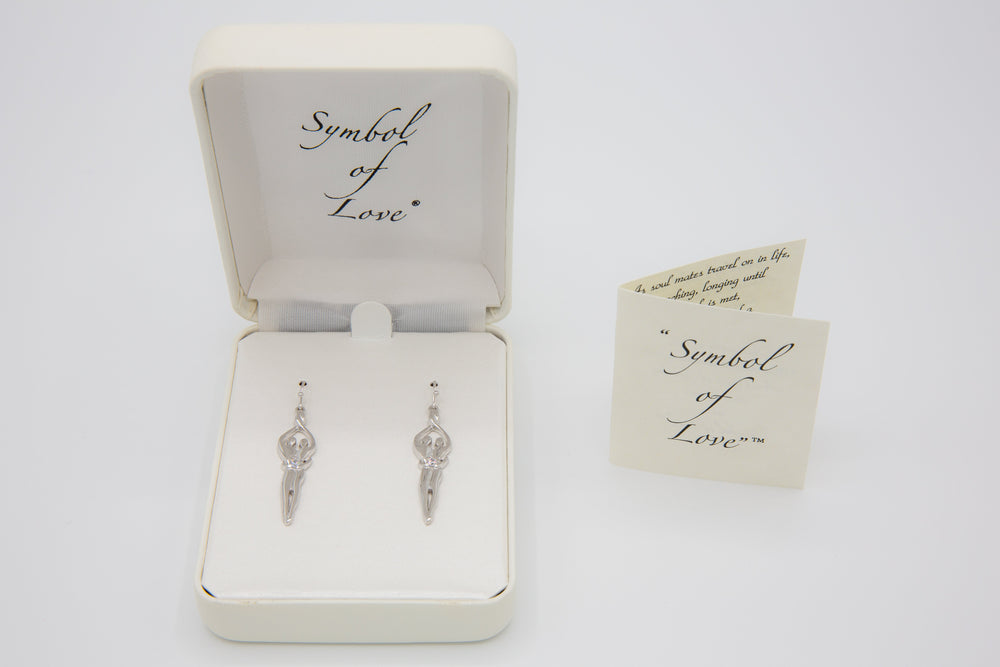Symbol of Love Brand, Soulmate Earrings, .925 Genuine Sterling Silver, Ear Wire