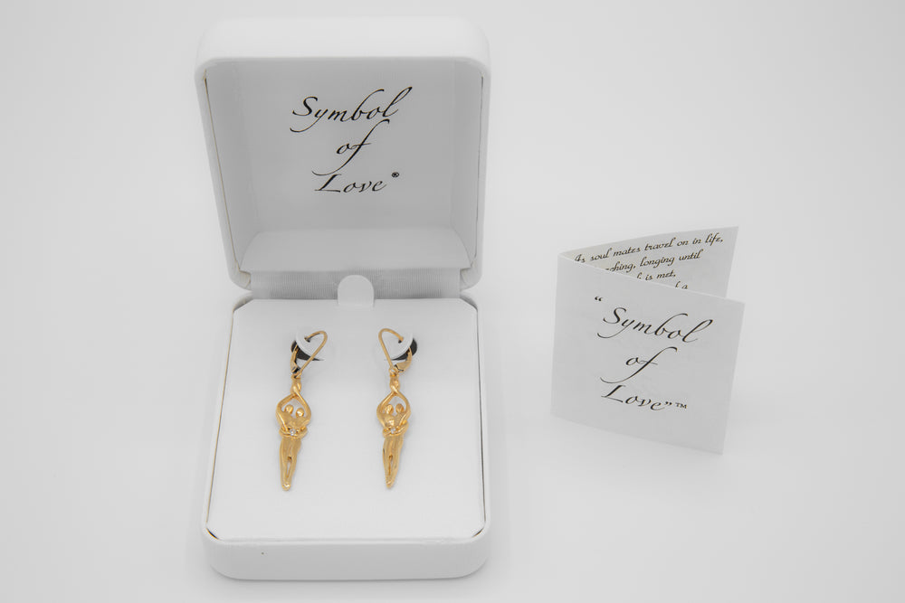 Symbol of Love Brand, Soulmate Earrings, .925 Genuine Sterling Silver, Lever Back
