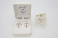 Symbol of Love, Soulmate Heart Earrings, 925 Genuine Sterling Silver