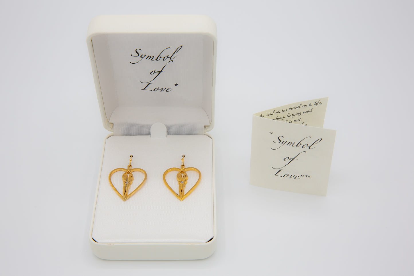 Symbol of Love, Soulmate Heart Earrings, 925 Genuine Sterling Silver