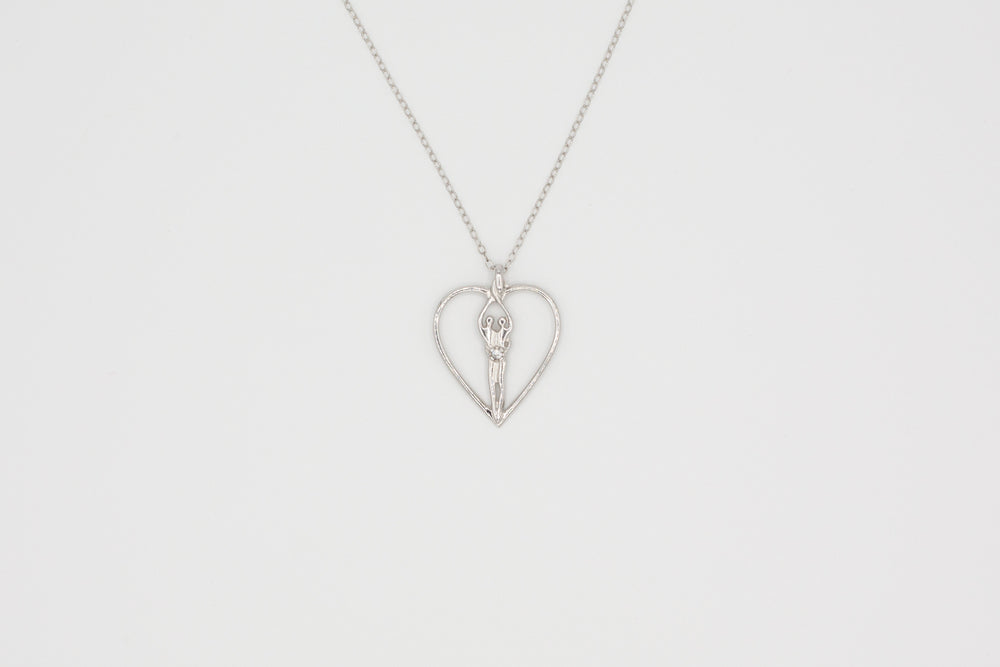 Symbol of Love Brand, Soulmate Heart Necklace, .925 Genuine Sterling Silver
