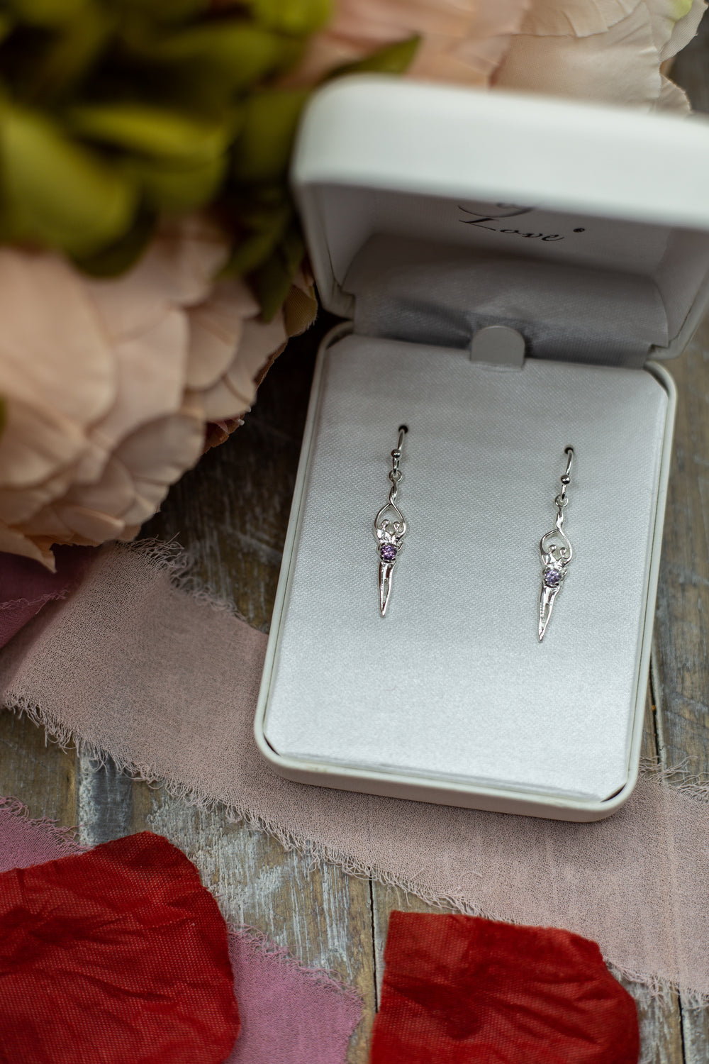 Symbol of Love Brand, Soulmate Earrings, .925 Genuine Sterling Silver, Ear Wire
