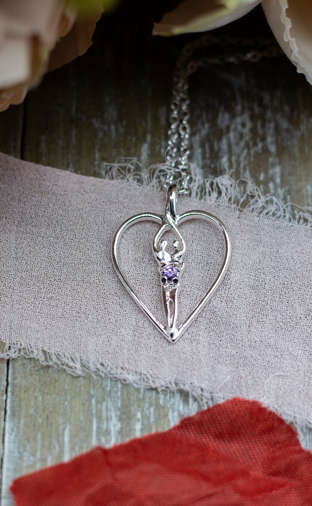 Symbol of Love Brand, Soulmate Heart Necklace, .925 Genuine Sterling Silver
