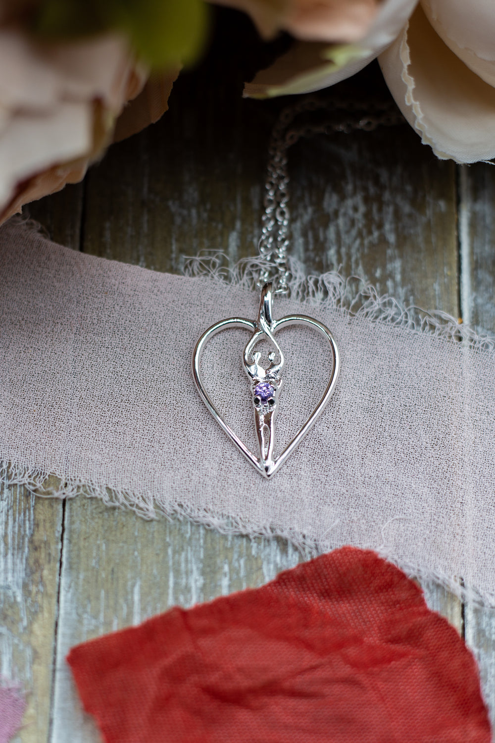 Symbol of Love Brand, Soulmate Heart Necklace, .925 Genuine Sterling Silver