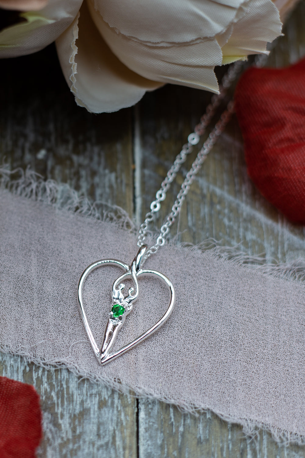 Symbol of Love Brand, Soulmate Heart Necklace, .925 Genuine Sterling Silver