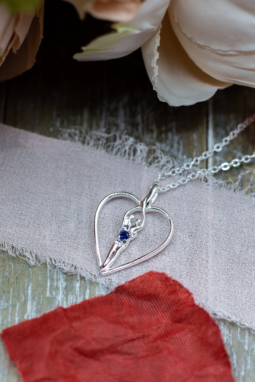 Symbol of Love Brand, Soulmate Heart Necklace, .925 Genuine Sterling Silver
